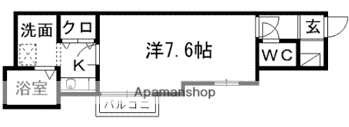 ベルメゾン(1K/2階)の間取り写真