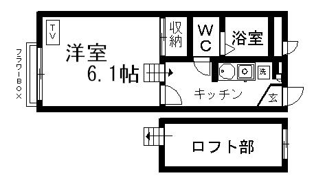 レオパレスことぶき(1K/1階)の間取り写真