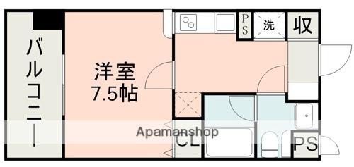 レジディア熊本辛島(1K/4階)の間取り写真