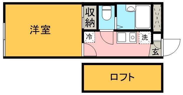 レオパレス一里木(1K/2階)の間取り写真
