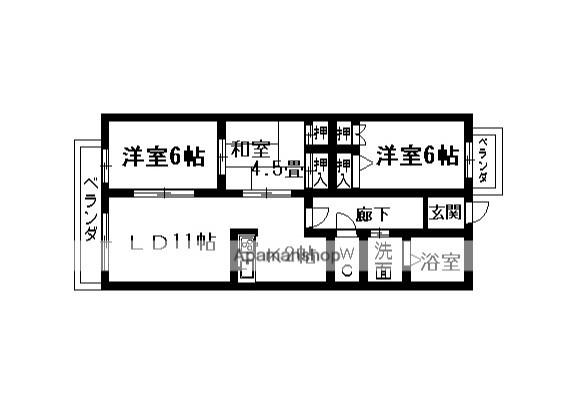 インフィニティ出水Ⅲ(3LDK/2階)の間取り写真