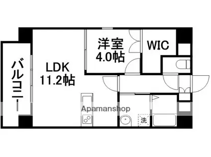 ハッピーマンション南熊本(1LDK/3階)の間取り写真