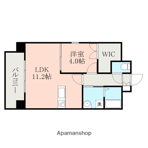 ハッピーマンション南熊本(1LDK/5階)の間取り写真