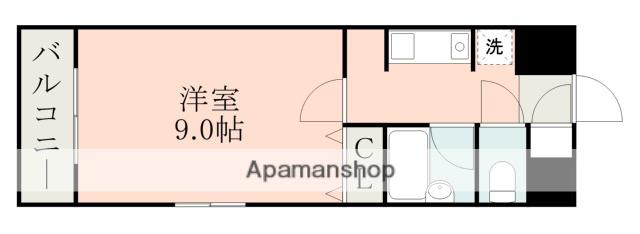 第2セシール水前寺(1K/6階)の間取り写真