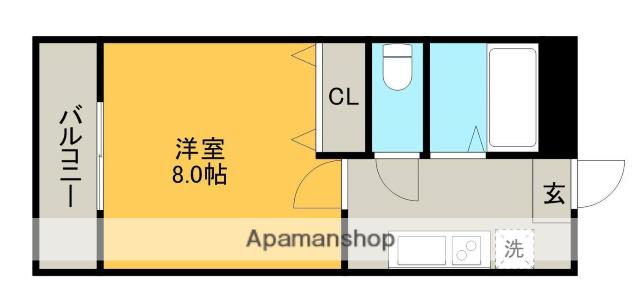プランドール新外(1K/6階)の間取り写真