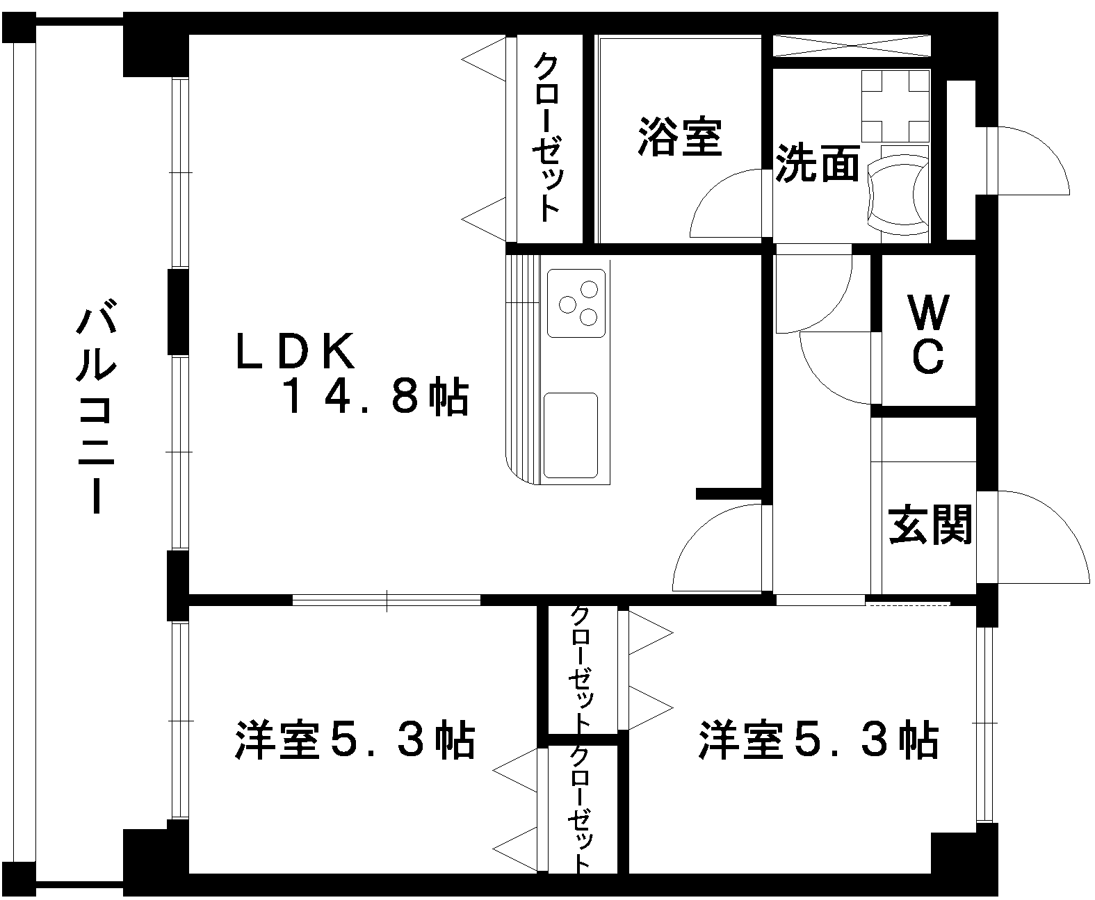 URBANIST本山(2LDK/9階)の間取り写真