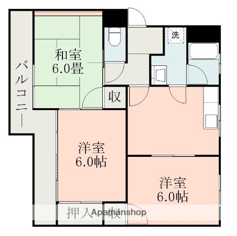 コーポ栄(3DK/3階)の間取り写真