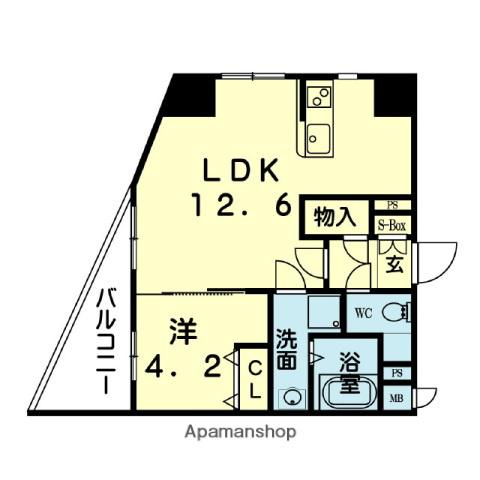 ライズ保田窪(1LDK/5階)の間取り写真