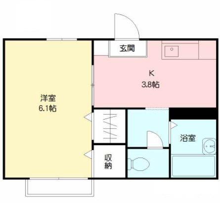 ディアス新町(1K/1階)の間取り写真