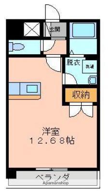 クロノス庄口公園(ワンルーム/4階)の間取り写真