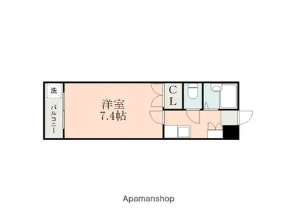 アーリー1南熊本(1K/3階)の間取り写真