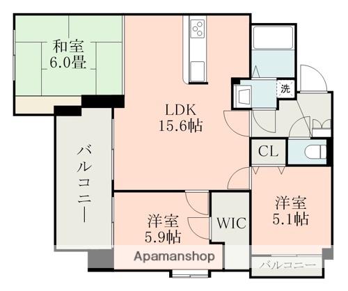 S-FORT保田窪(3LDK/6階)の間取り写真