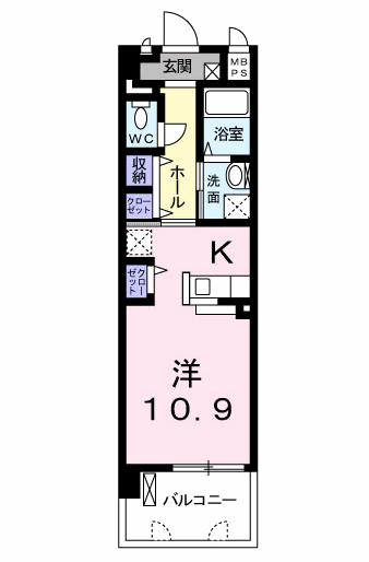 GRACEFUL平成(ワンルーム/3階)の間取り写真
