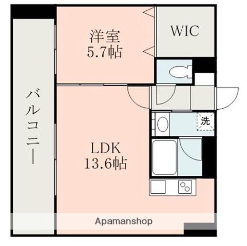 S-FORT熊本呉服町(1LDK/4階)の間取り写真