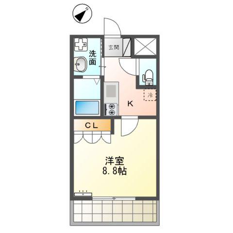 CASA LIENZO(1K/2階)の間取り写真