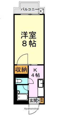 グロリア東海ハイツ(1K/2階)の間取り写真