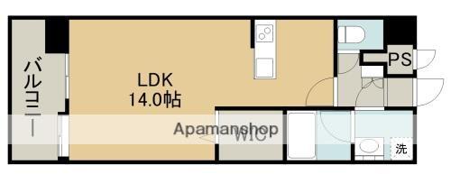 ロザリアンプレイス南熊本(ワンルーム/9階)の間取り写真