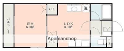 セジュール下南部(1LDK/1階)の間取り写真