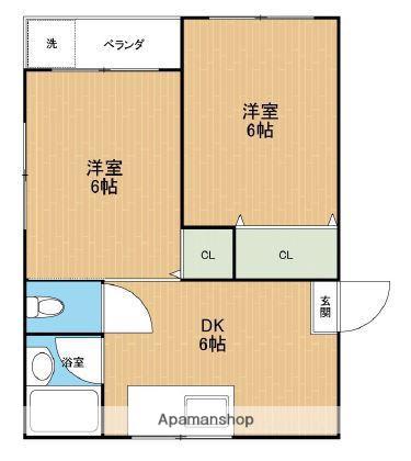 第3奥羽ビル(2DK/3階)の間取り写真