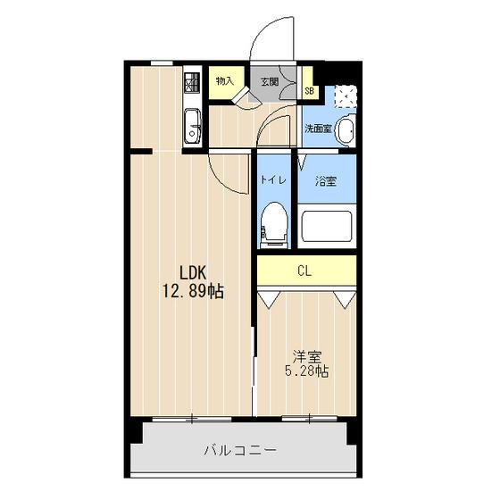 トランプ熊本南(1LDK/7階)の間取り写真