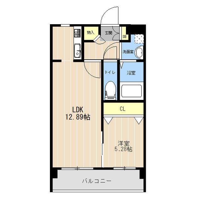 トランプ熊本南(1LDK/4階)の間取り写真