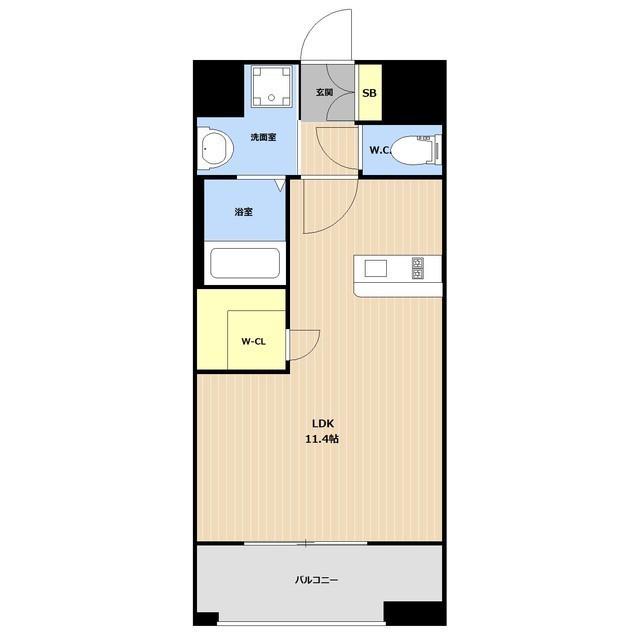 LEGEND水前寺(ワンルーム/15階)の間取り写真