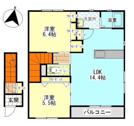 CLOVER LIFE(2LDK/2階)の間取り写真