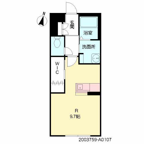 グランリジエール(ワンルーム/1階)の間取り写真