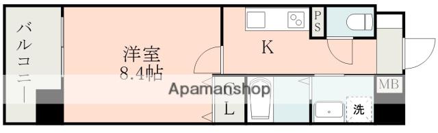 COLAS MIFUNE イースト(1K/7階)の間取り写真