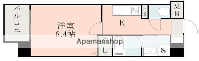 COLAS MIFUNE イースト(1K/7階)の間取り写真