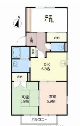 フレグランス広崎(3DK/2階)の間取り写真