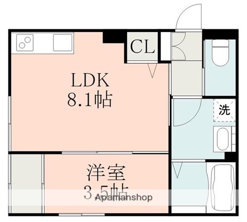 HKレジデンス嘉島サウス(1LDK/2階)の間取り写真