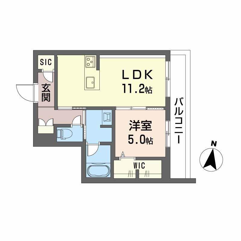 シャーメゾン壺川(1LDK/3階)の間取り写真