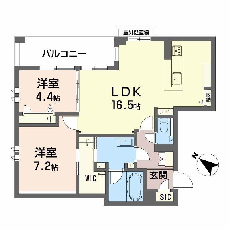 シャーメゾン 新屋敷 PREMIUM(2LDK/4階)の間取り写真