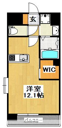 ラーナ新水前寺(ワンルーム/6階)の間取り写真