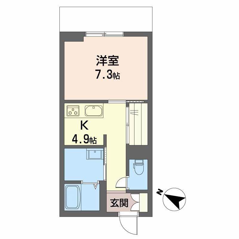 PARADISO本荘(1K/1階)の間取り写真