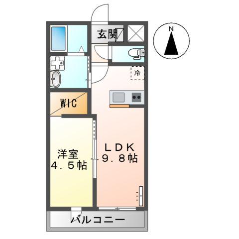 PLUMA BRANCA(1LDK/2階)の間取り写真
