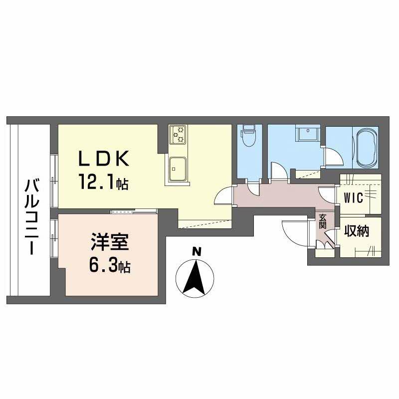 ムライチ・新大江ステージ(1LDK/2階)の間取り写真