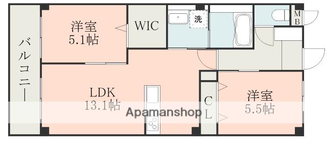 ハイムセラ琴平(2LDK/2階)の間取り写真