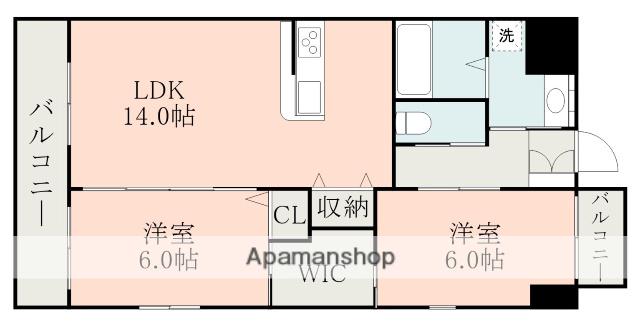 エムビレッジⅢ(2LDK/4階)の間取り写真
