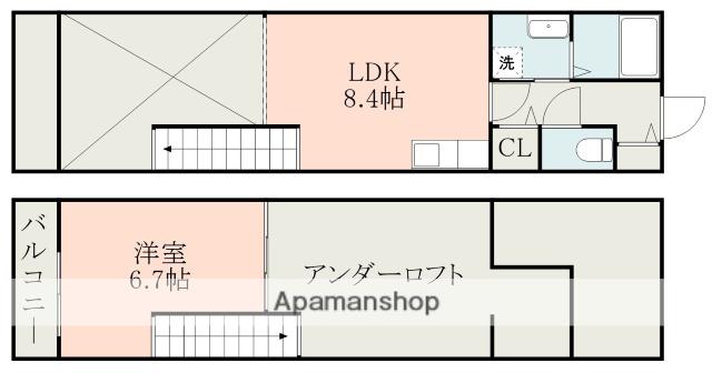 アドバンスIKENOUE(1LDK/2階)の間取り写真