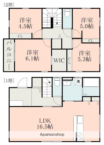 豊肥本線 南熊本駅 徒歩23分 2階建 築1年(4LDK)の間取り写真