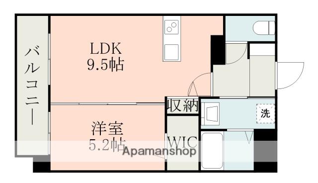 CHAINON薬園(1LDK/6階)の間取り写真