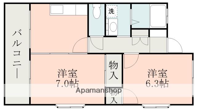 フィロソフィア2番館(2K/3階)の間取り写真