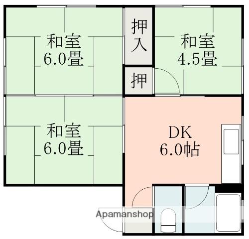 ホワイトレジデンス(3DK/2階)の間取り写真