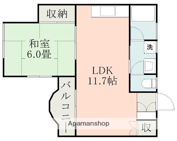 ヴィル・ヌーブ21(1LDK/4階)の間取り写真