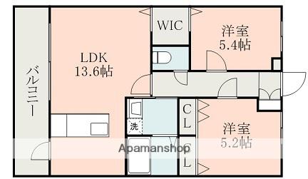 リヴィエールⅡ(2LDK/3階)の間取り写真