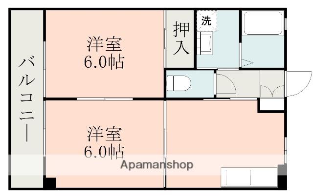 ボナパールⅡ(2K/1階)の間取り写真