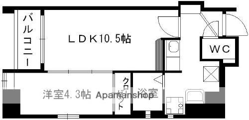 AXIS南千反畑(1LDK/3階)の間取り写真