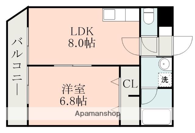 サンセール帯山(1LDK/2階)の間取り写真
